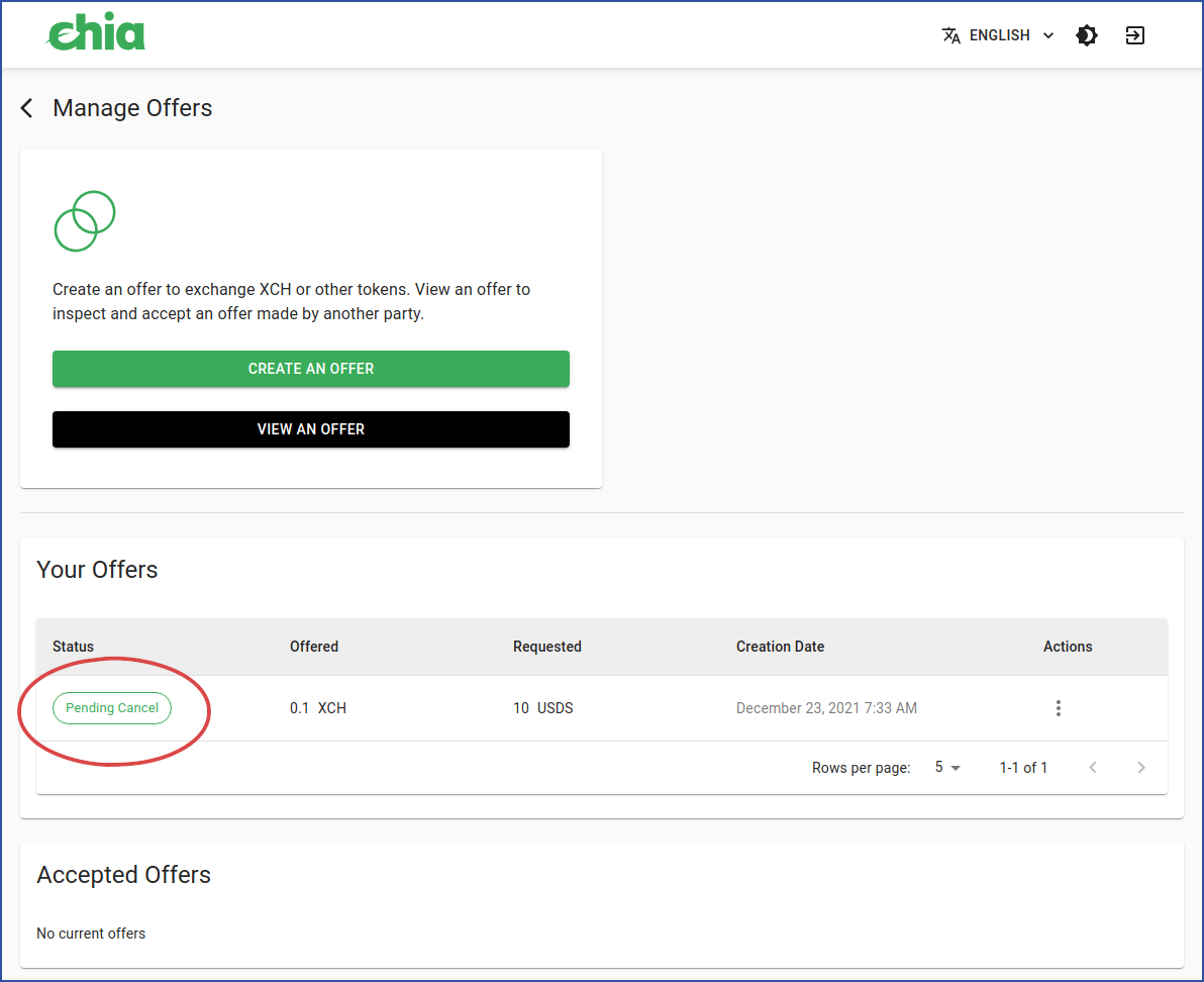 Pending cancel