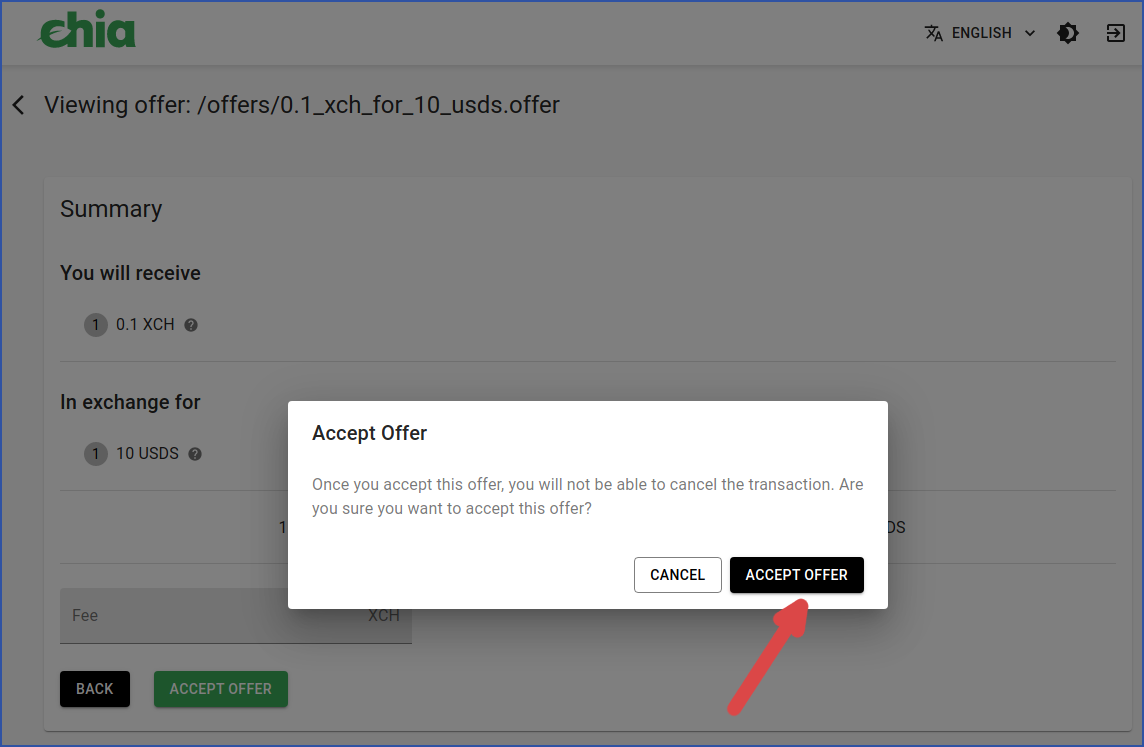 Accept offer