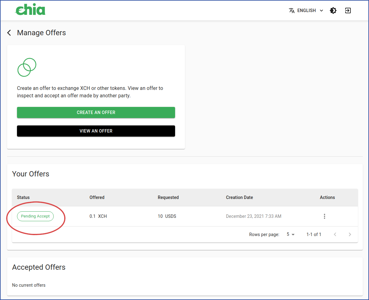 Pending accept